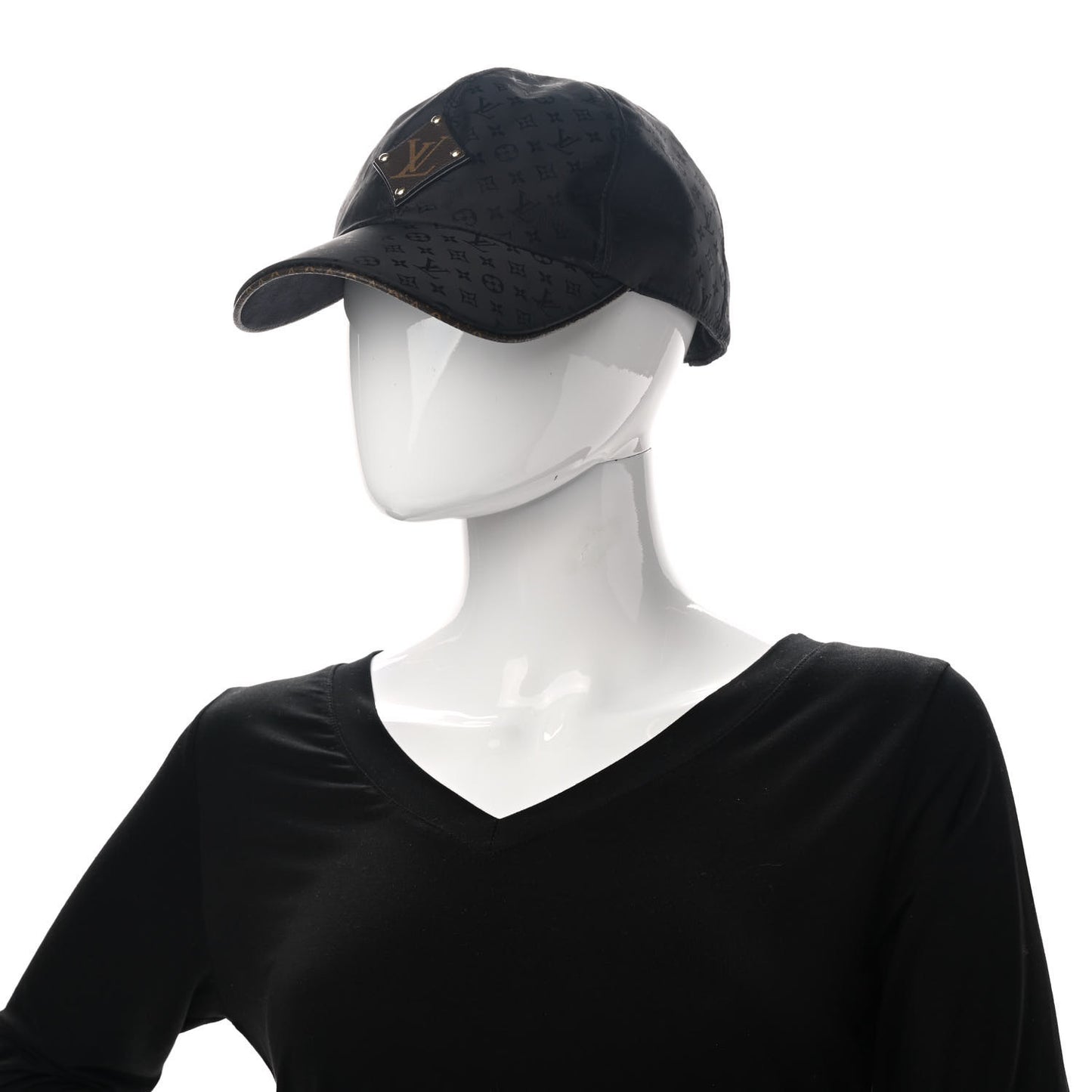 Silk Monogram Cap L Black