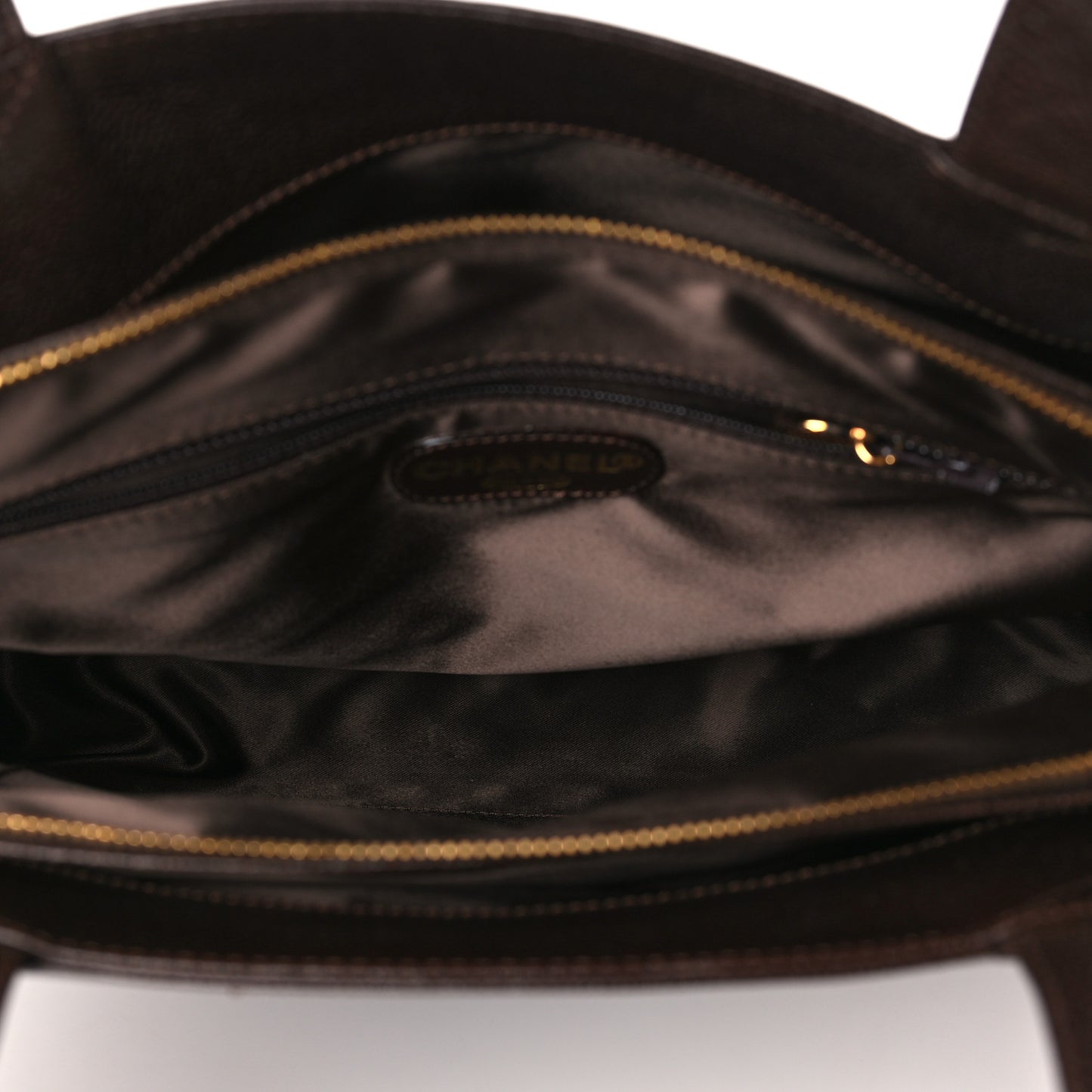 Caviar Logo Shopping Tote Dark Brown