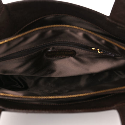 Chanel Caviar Logo Shopping Tote Dark Brown 5 of 9
