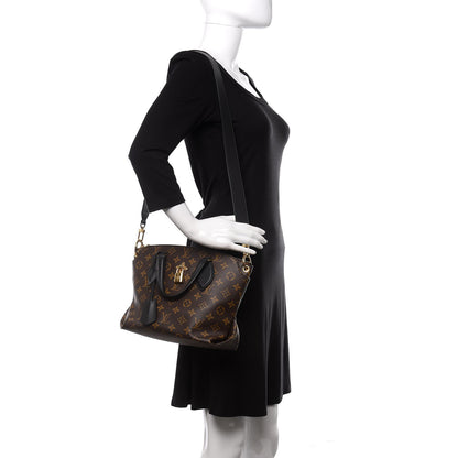 Louis Vuitton Monogram Flower Zipped Tote PM Black 2 of 9
