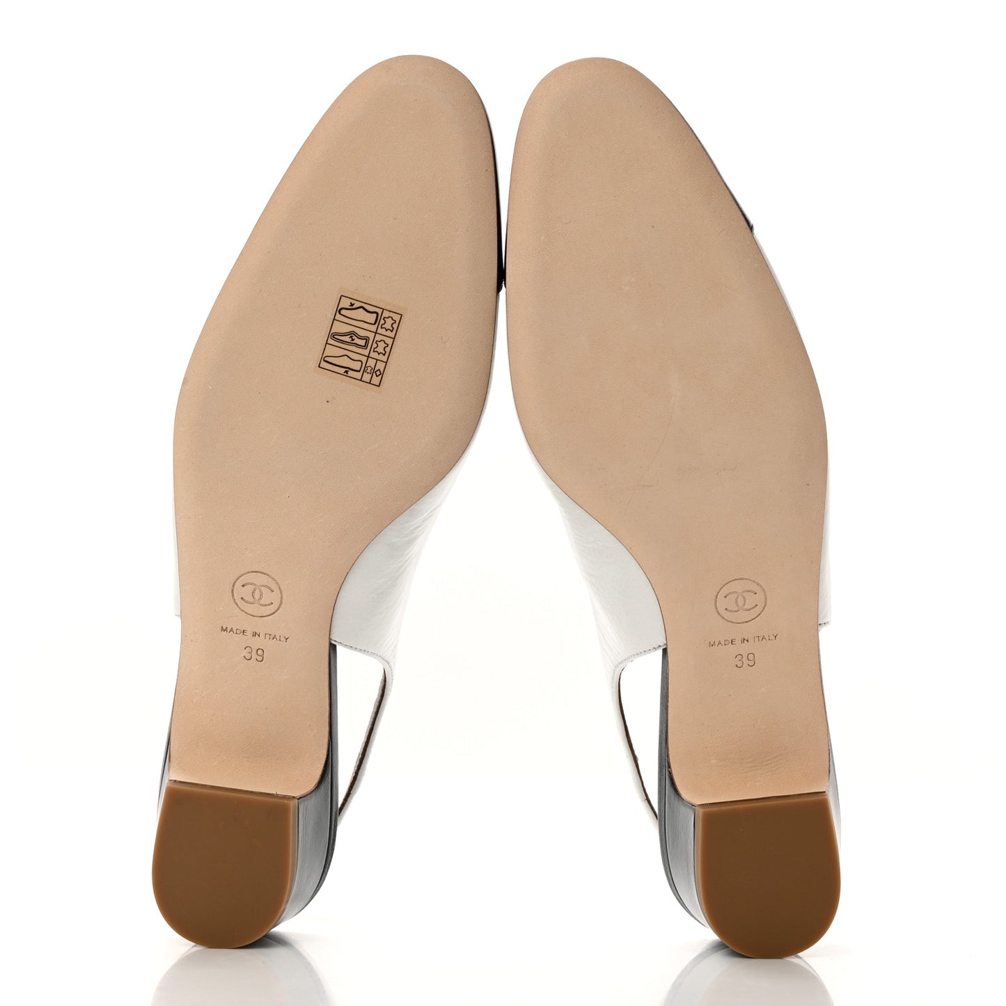 Calfskin Cap Toe CC Slingback Pumps 39 White Dark Navy