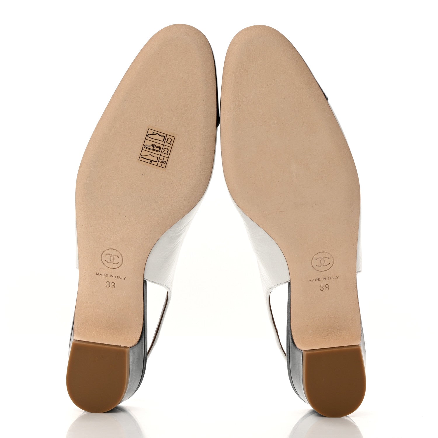 Chanel Calfskin Cap Toe CC Slingback Pumps 39 White Dark Navy 5 of 8