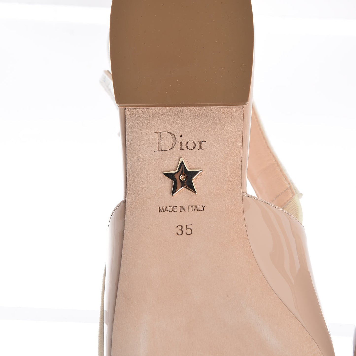 Patent Ribbon J'Adior Slingback Ballet Flats 35 Nude