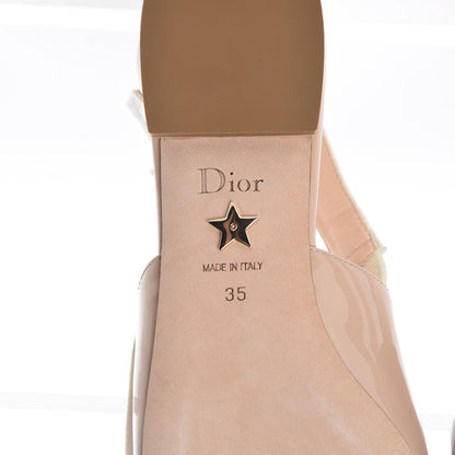 Christian Dior Patent Ribbon J'Adior Slingback Ballet Flats 35 Nude 5 of 8