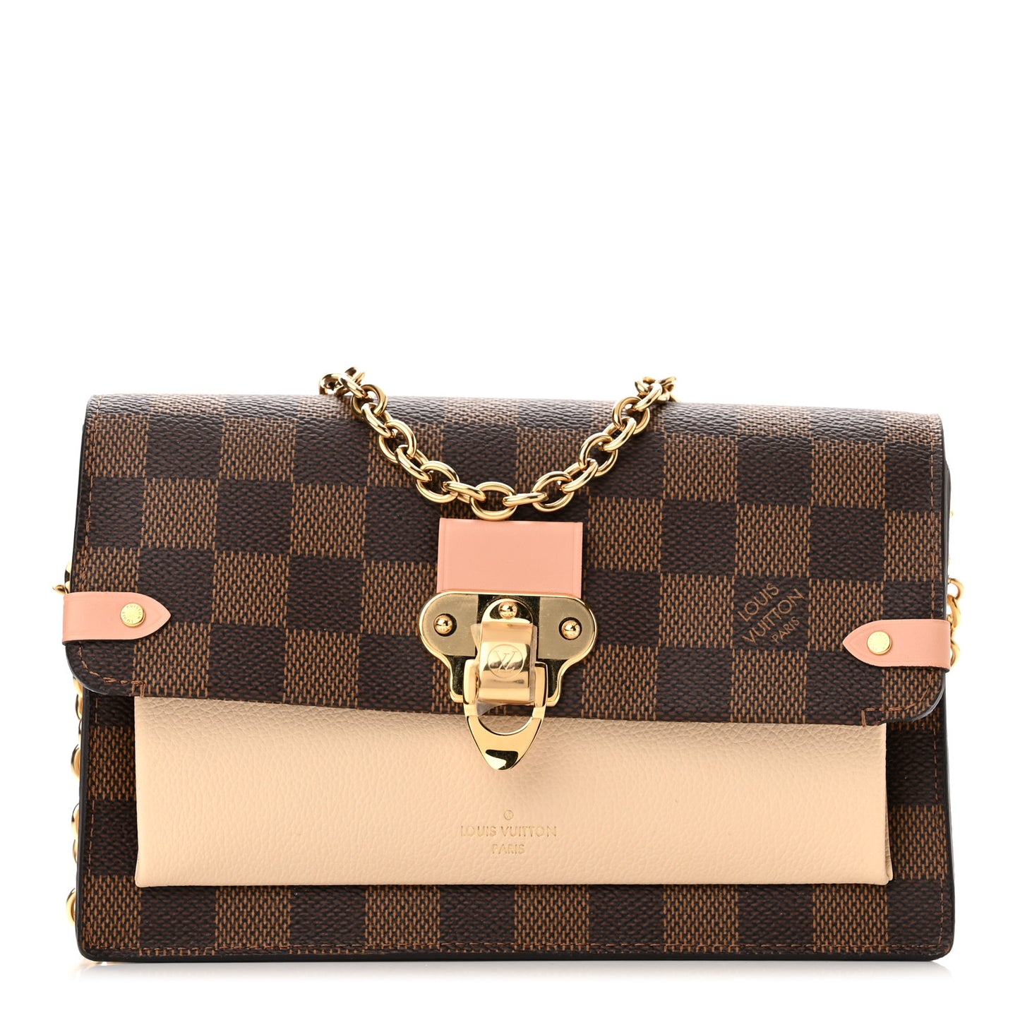 Damier Ebene Vavin Chain Wallet Creme