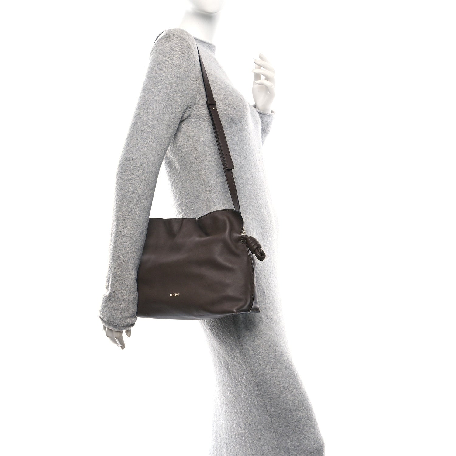 Loewe Nappa Medium Flamenco Knot Bag Chocolate 2 of 10