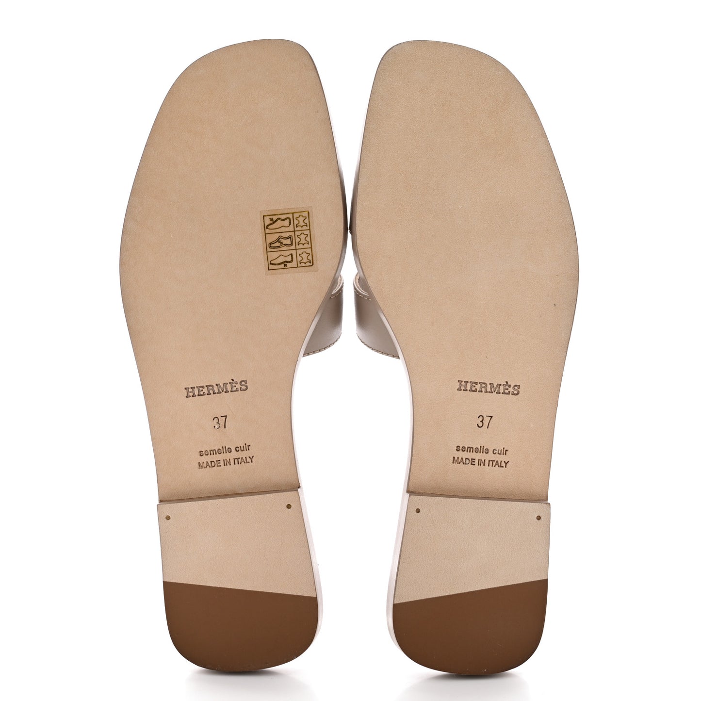 Box Calfskin Oran Sandals 37 Beige Mastic