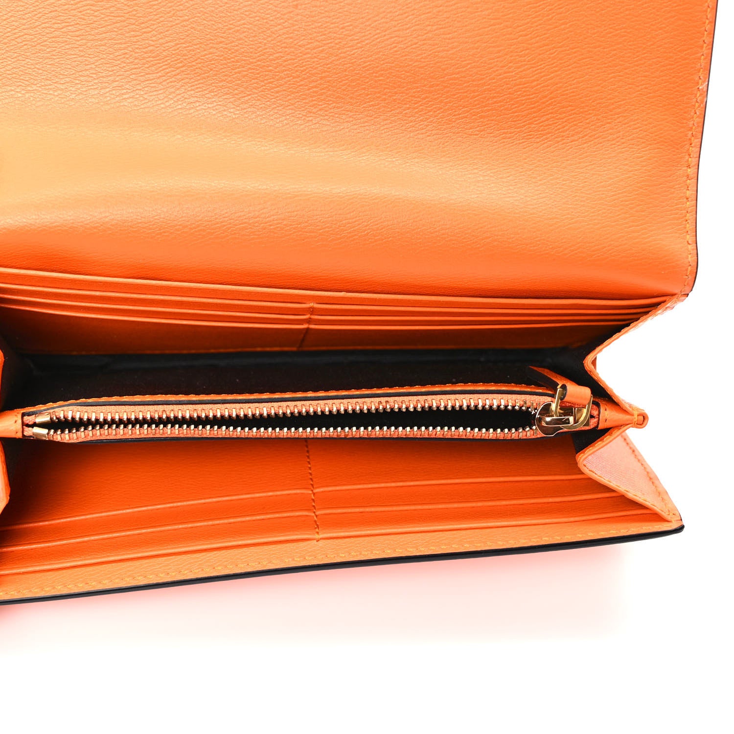 Versace Calfskin Medusa Continental Wallet Orange 5 of 6