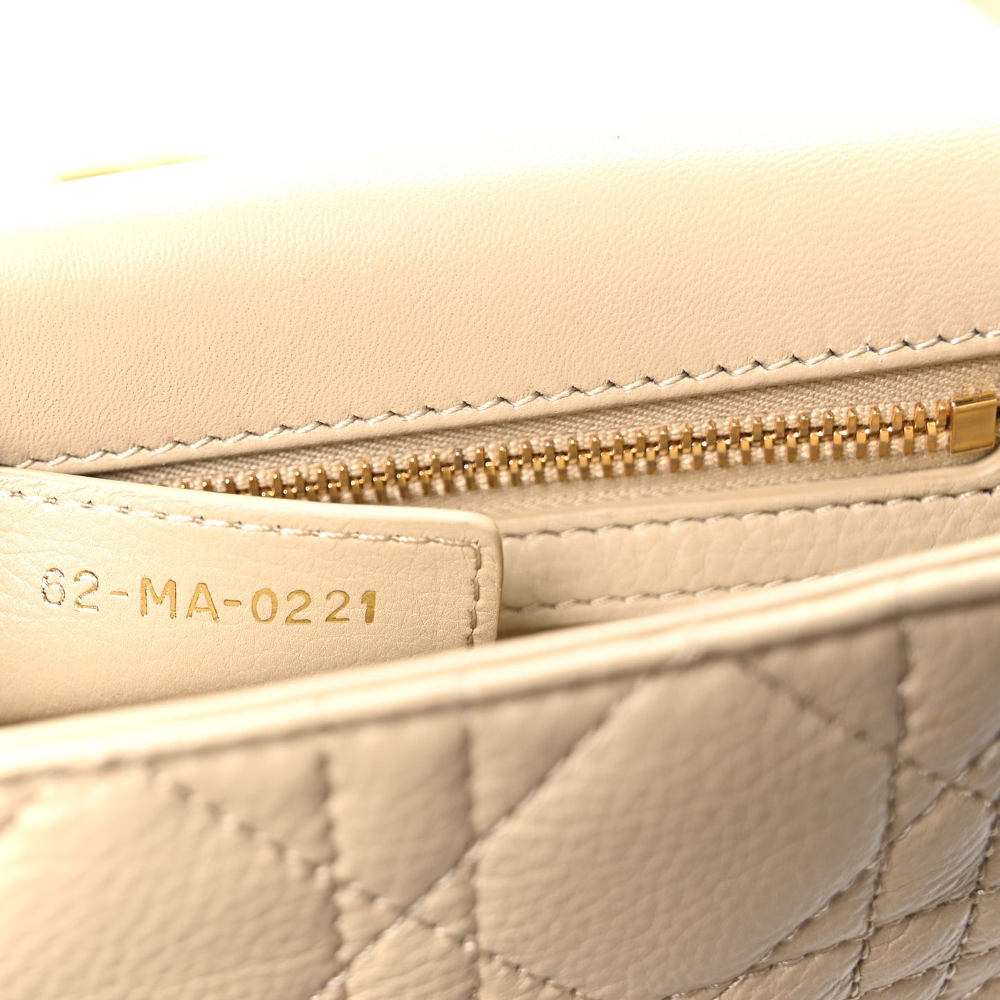 Calfskin Cannage Small Caro Bag Beige