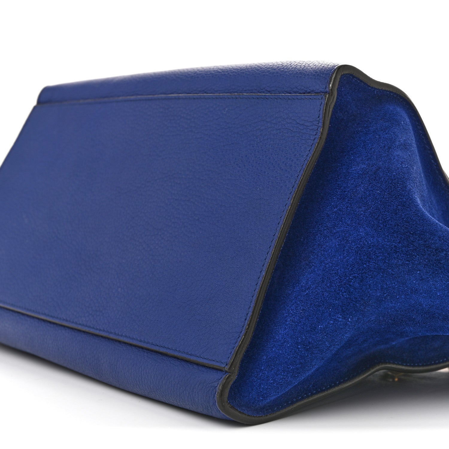 Celine Drummed Calfskin Suede Small Trapeze Indigo 10 of 16