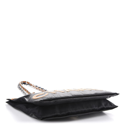 Chanel Calfskin N°5 Star Tote Black Orange 4 of 12