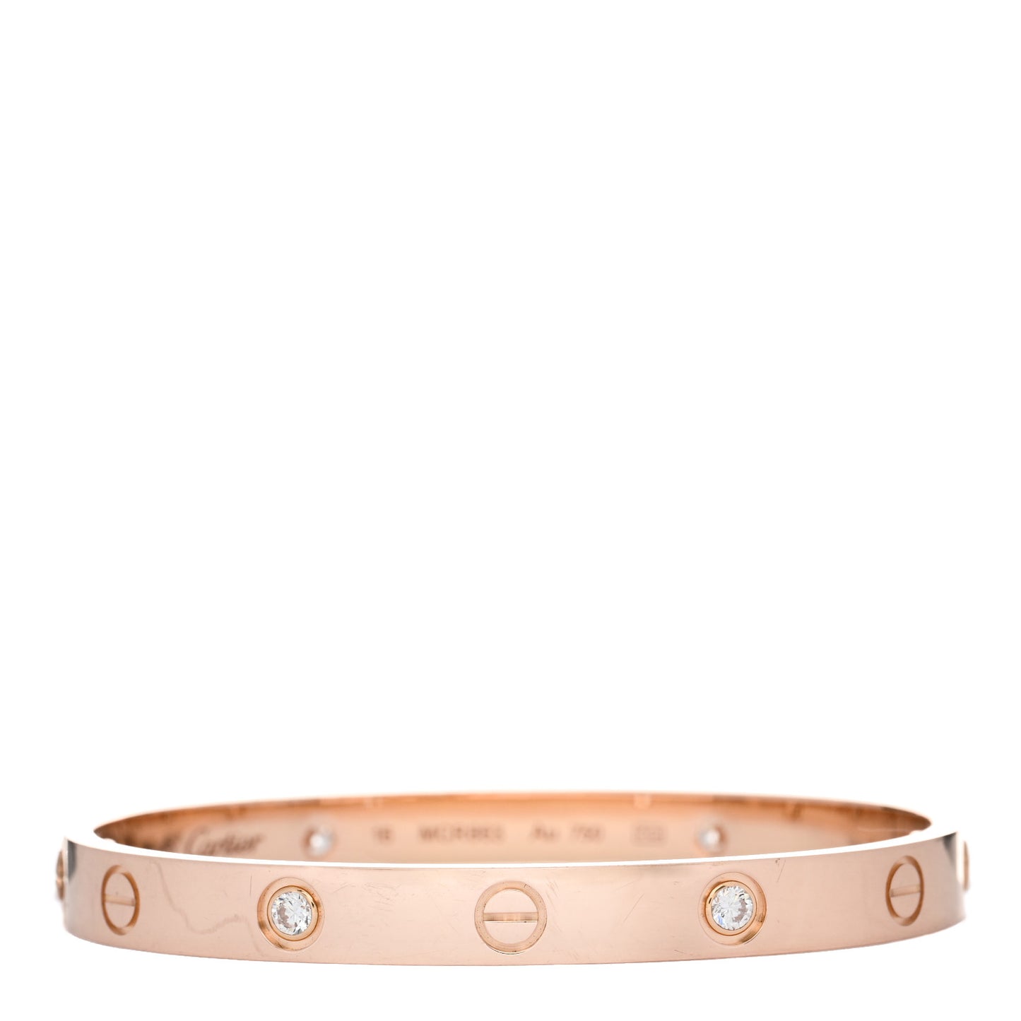 18K Pink Gold 4 Diamond LOVE Bracelet 16
