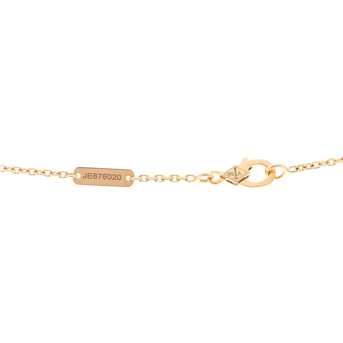 18K Rose Gold Diamond Bulls Eye Vintage Alhambra Pendant Necklace