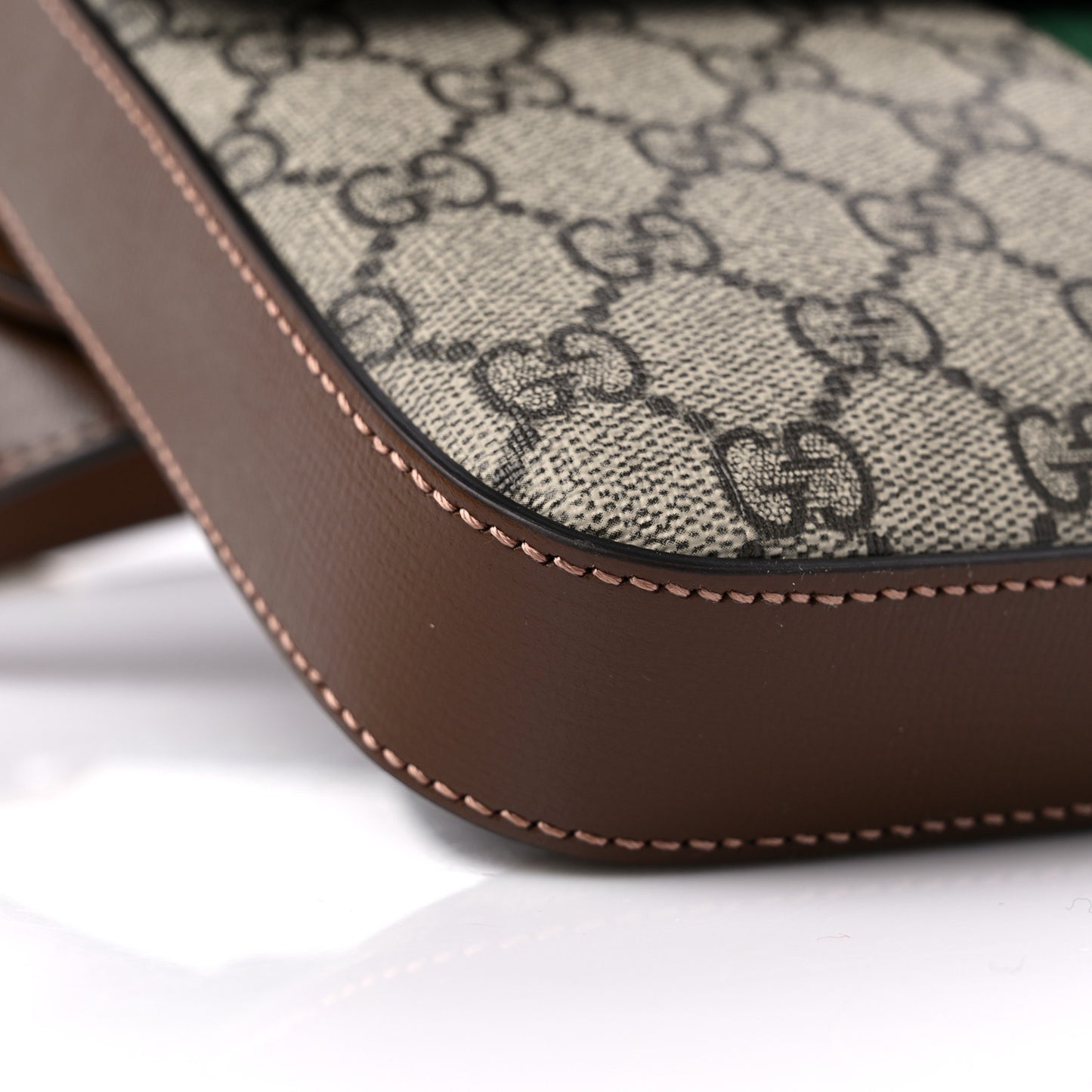 GG Supreme Monogram Azalea Calfskin Web Jackie 1961 Belt Bag 100 40 Beige Ebony Brown Sugar