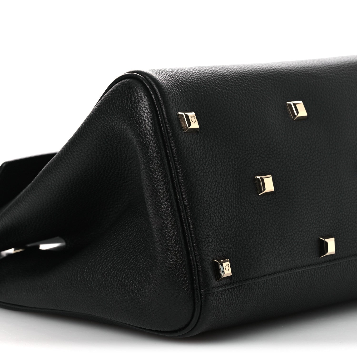 Salvatore Ferragamo Calfskin Large Studio Bag Black 8 of 10