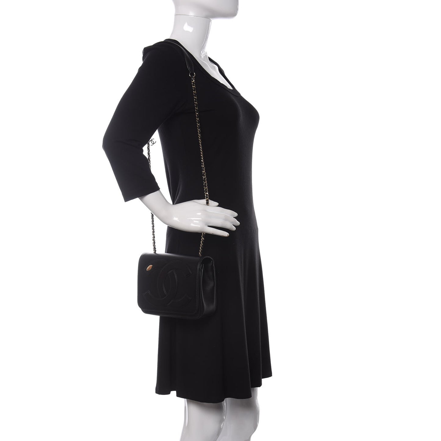 Lambskin CC Mania Flap Bag Black