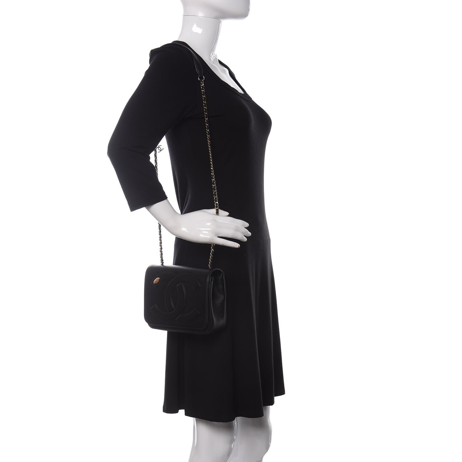 Chanel Lambskin CC Mania Flap Bag Black 2 of 9