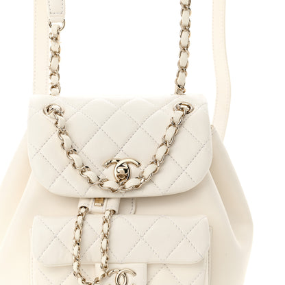 Chanel Lambskin Quilted Small Duma Drawstring Backpack White 8 of 10
