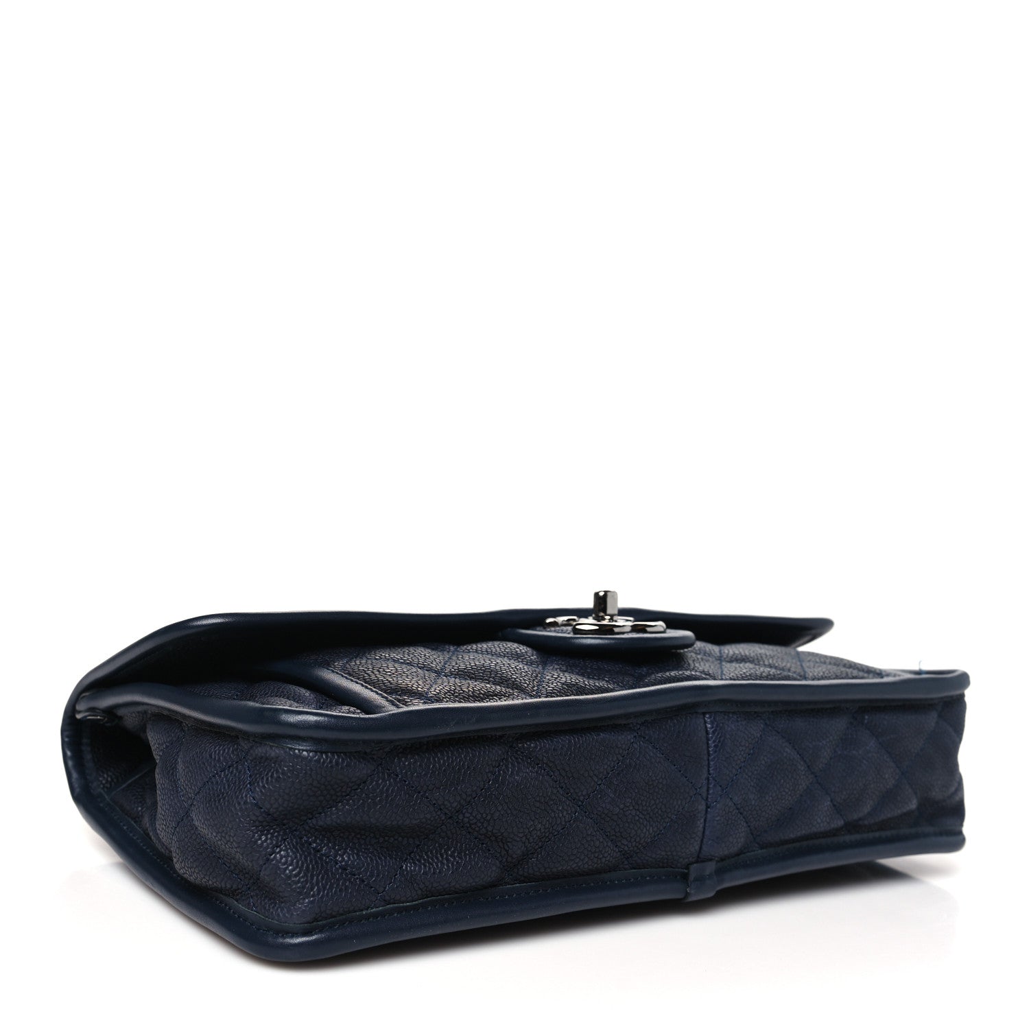 Chanel Caviar Quilted Medium French Riviera Flap Dark Navy Blue 4 of 11