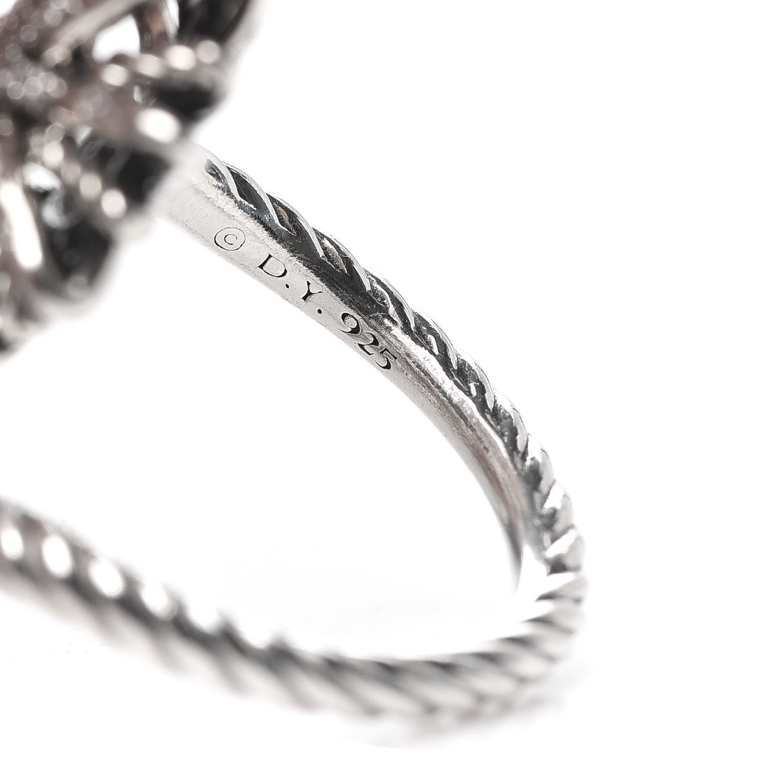 David Yurman Sterling Silver Diamond 28mm Open Starburst Ring 54 7 4 of 4