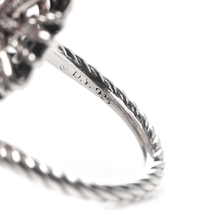 David Yurman Sterling Silver Diamond 28mm Open Starburst Ring 54 7 4 of 4