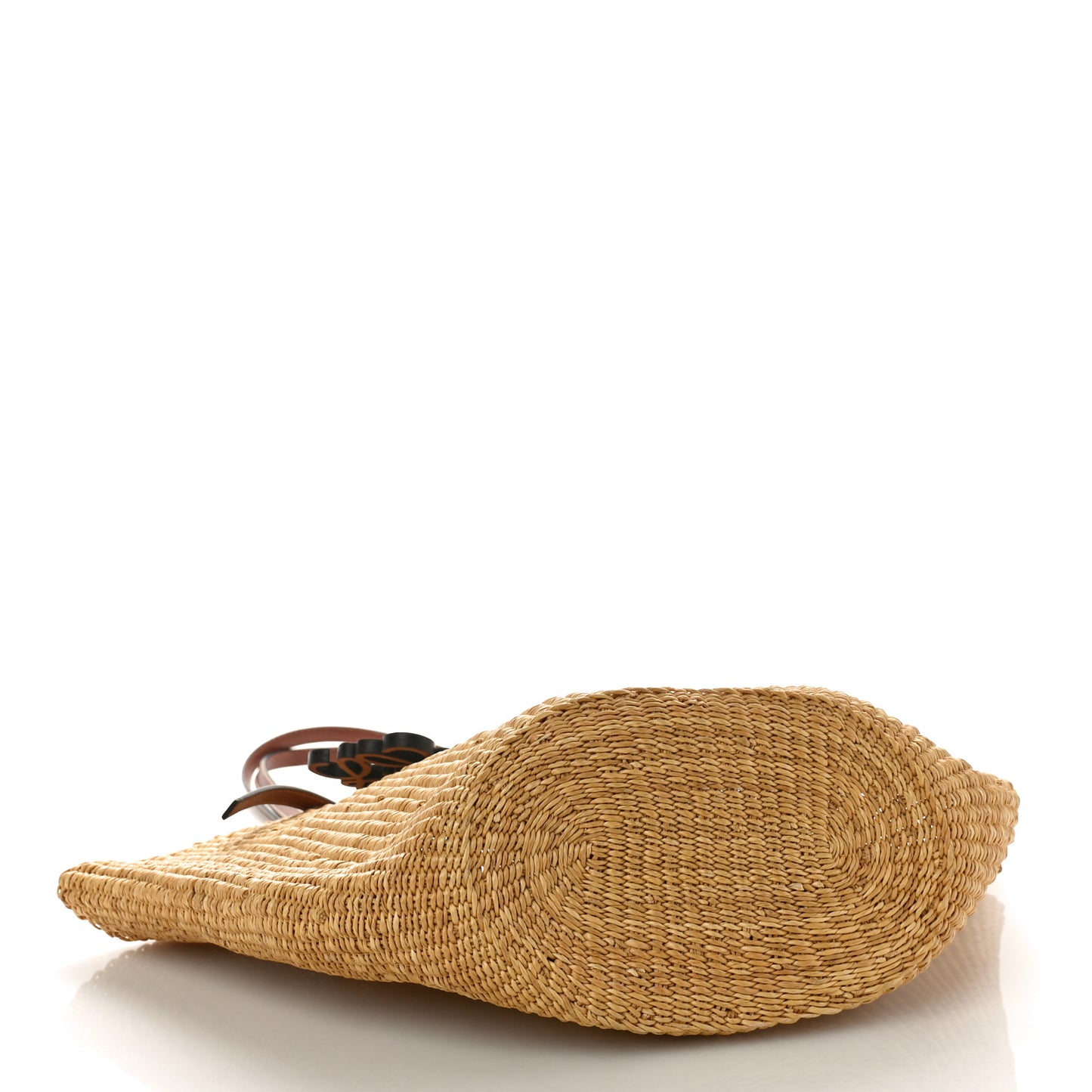 Calfskin Raffia Paulas Ibiza Small Basket Tote Bag Natural Tan