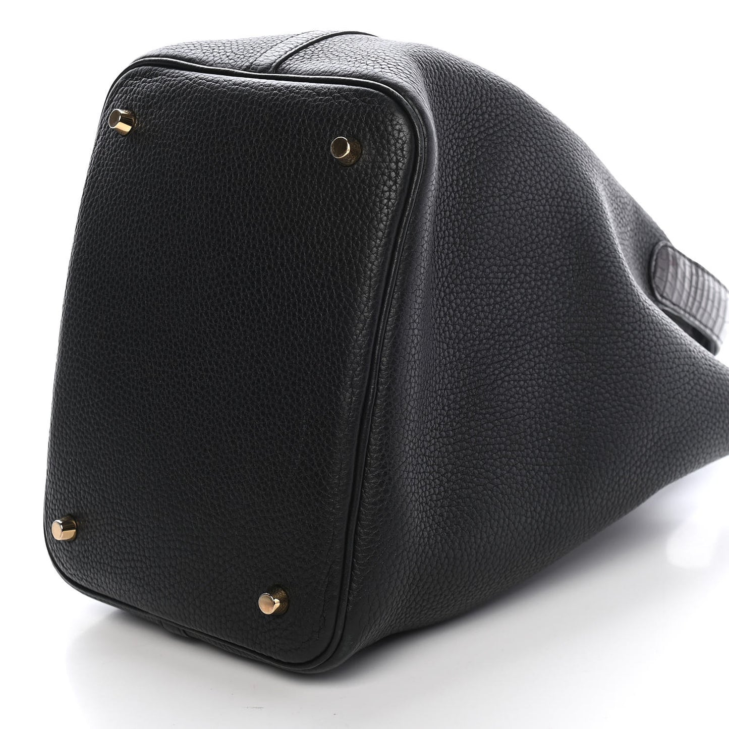Taurillon Clemence Matte Alligator Picotin Lock Touch 22 MM Black