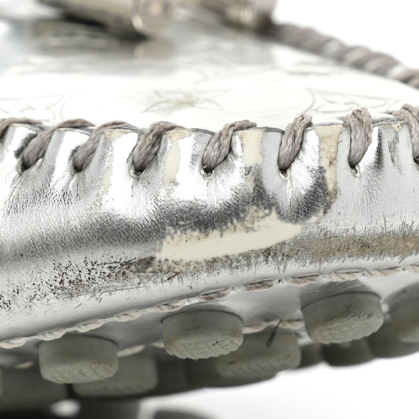 Patent Calfskin Monogram Gloria Loafers 38 Silver