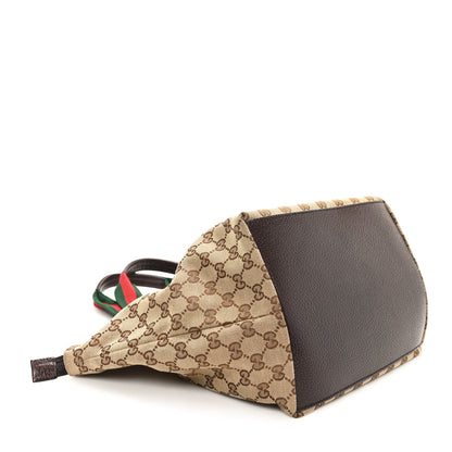 Gucci GG Monogram Medium Web Handle Bucket Tote Dark Brown 4 of 10