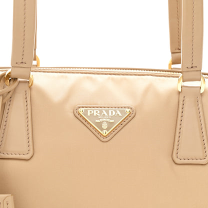 Prada Re-Nylon Vitello Medium Top Handle Bag With Padlock Cammeo 8 of 10