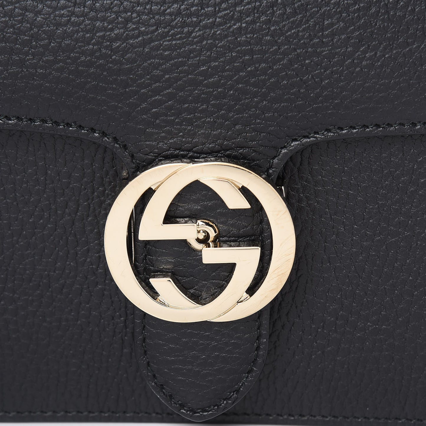 Dollar Calfskin Small Interlocking G Shoulder Bag Black