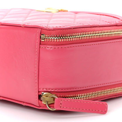 Chanel Crumpled Lambskin Quilted Get Round Top Handle Vanity Case Pink 10 of 10