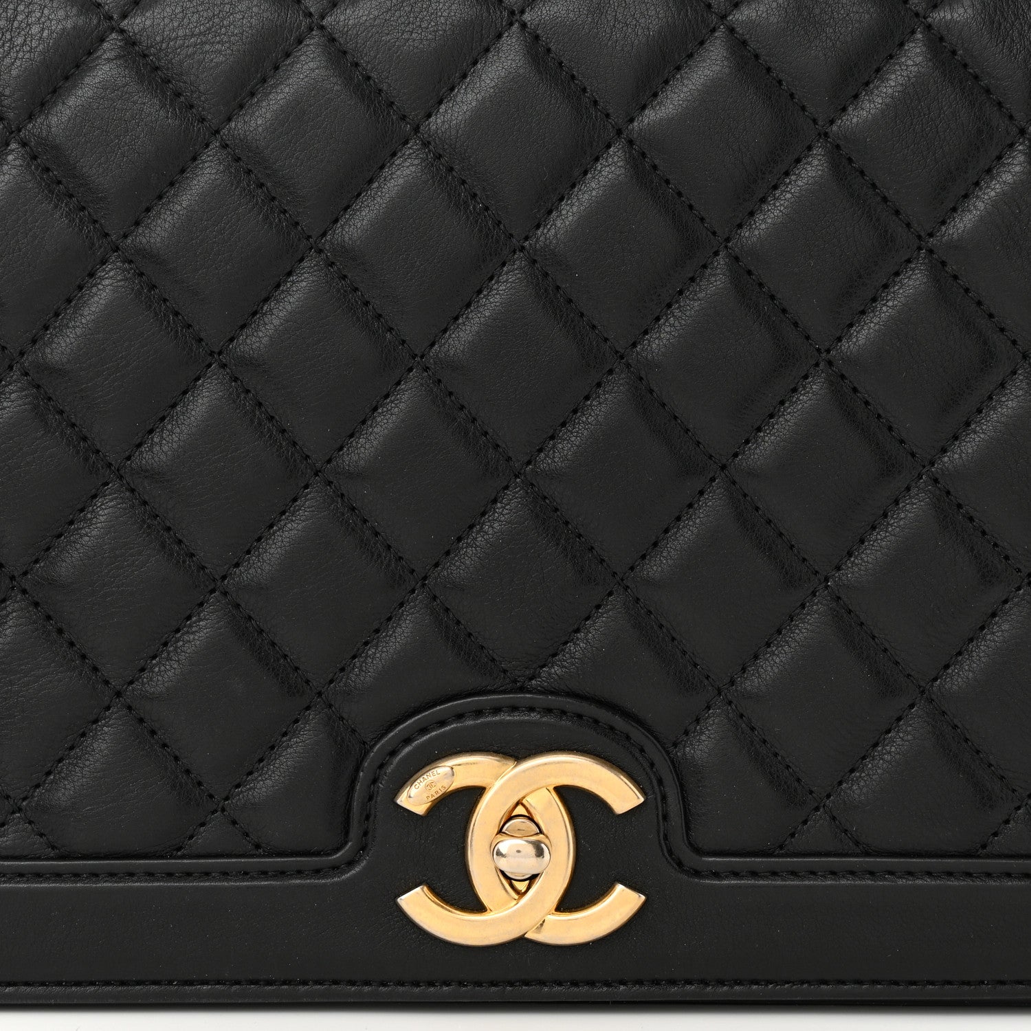 Chanel Calfskin Quilted Large Chain Link Full Flap Black 8 of 11