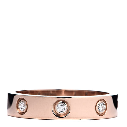 Cartier 18K Pink Gold 8 Diamond 4mm LOVE Wedding Band Ring 53 6.25 3 of 6
