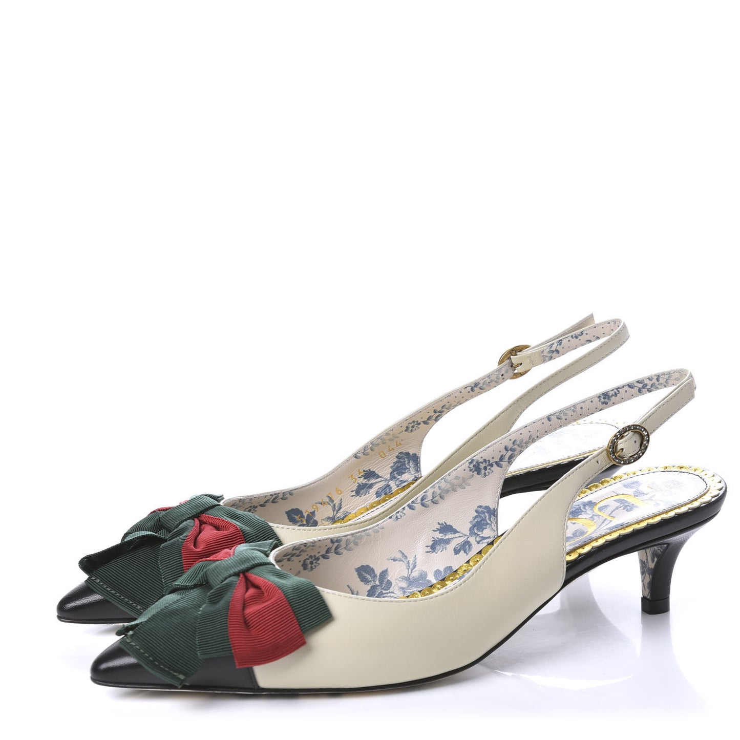 Malaga Kid Web Bow Jane Low Heel Slingback Pumps 36 Off White