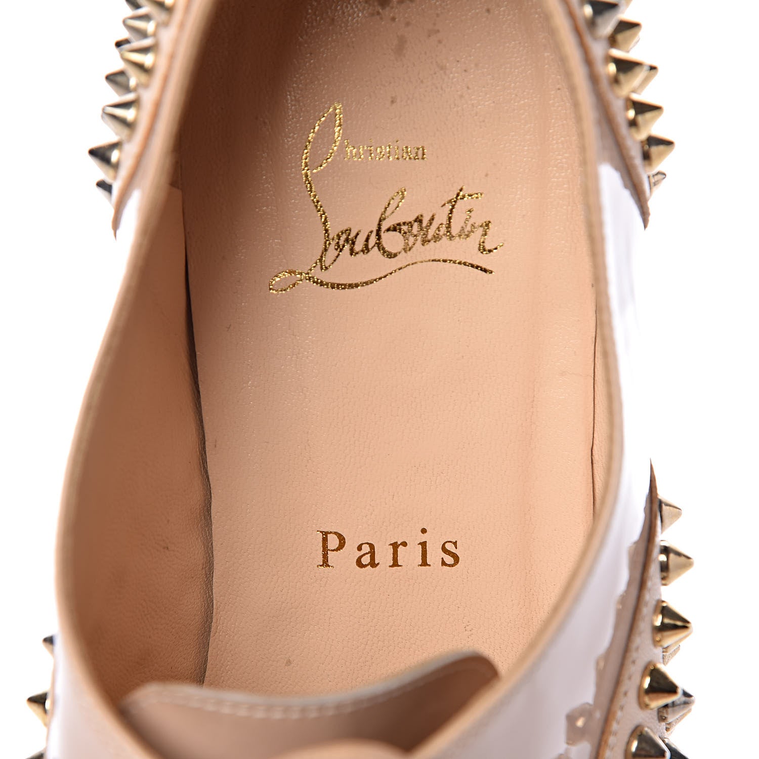 Christian Louboutin Nappa Freddy Spikes Donna Flat Sneakers 39.5 Poudre 6 of 17