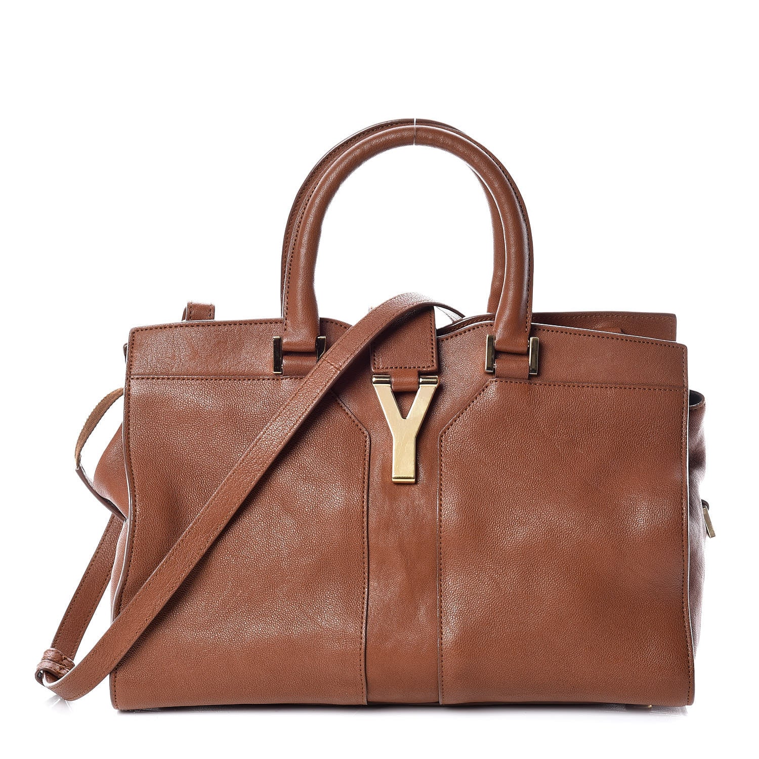 Saint Laurent Sheepskin Small Cabas ChYc Brown 1 of 10