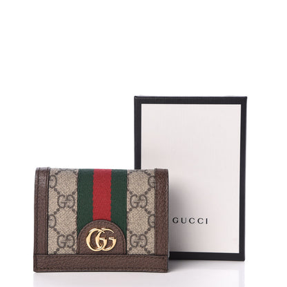Gucci GG Supreme Monogram Web Ophidia Card Case Beige New Acero 8 of 8