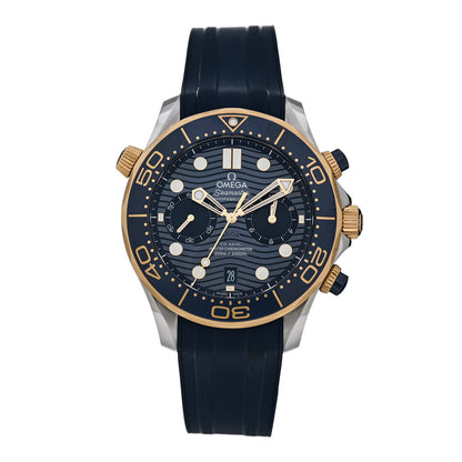 Omega Stainless Steel 18K Yellow Gold Rubber 44mm Seamaster Diver 300M Co-Axial Master Chronometer Automatic Watch Blue 210.22.44.51.03.001 1 of 5