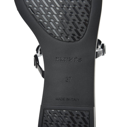 Hermes Rubber Chaine d'Ancre Rivage Sandals 37 Black 7 of 8