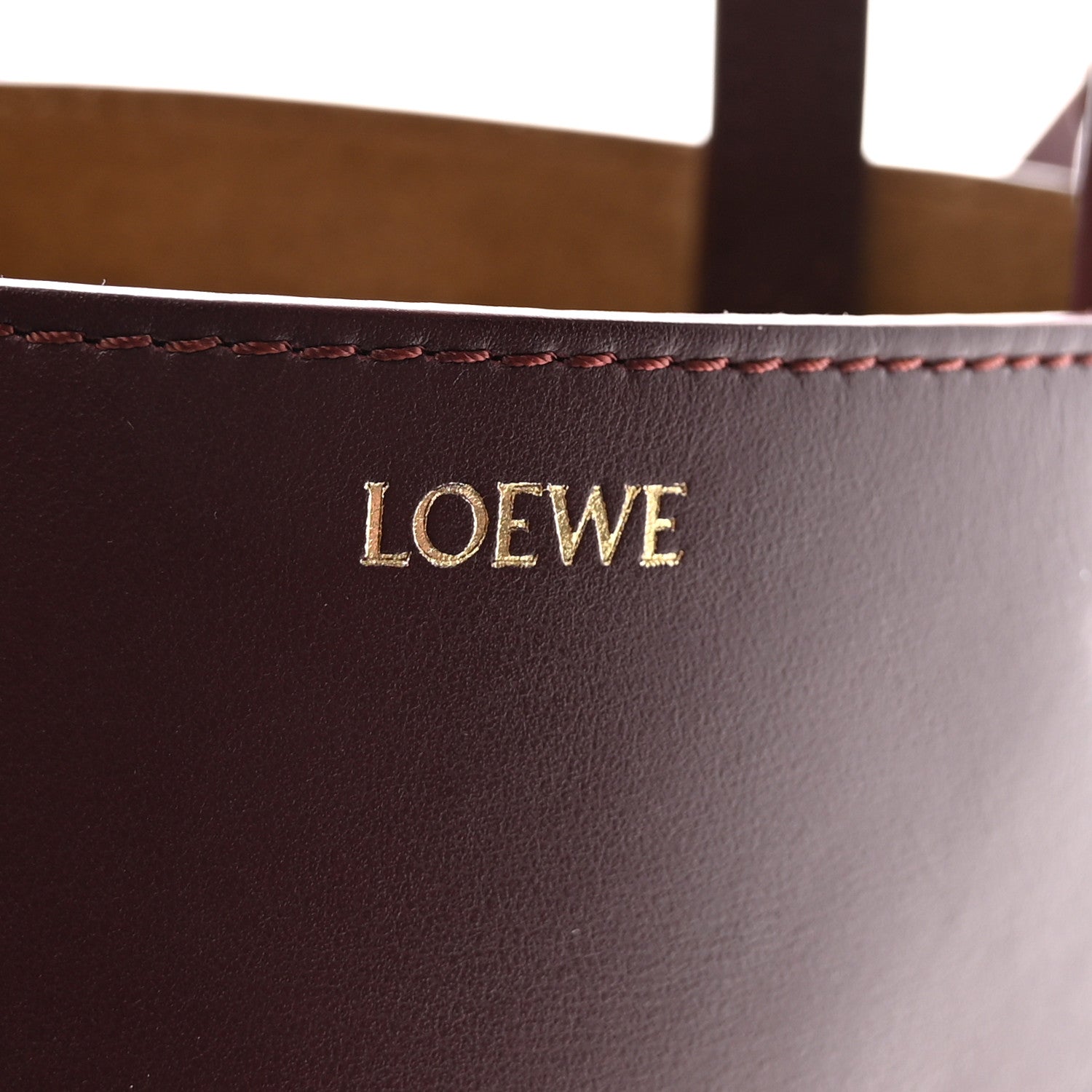 Loewe Shiny Calfskin Mini Puzzle Fold Tote Burgundy 6 of 10