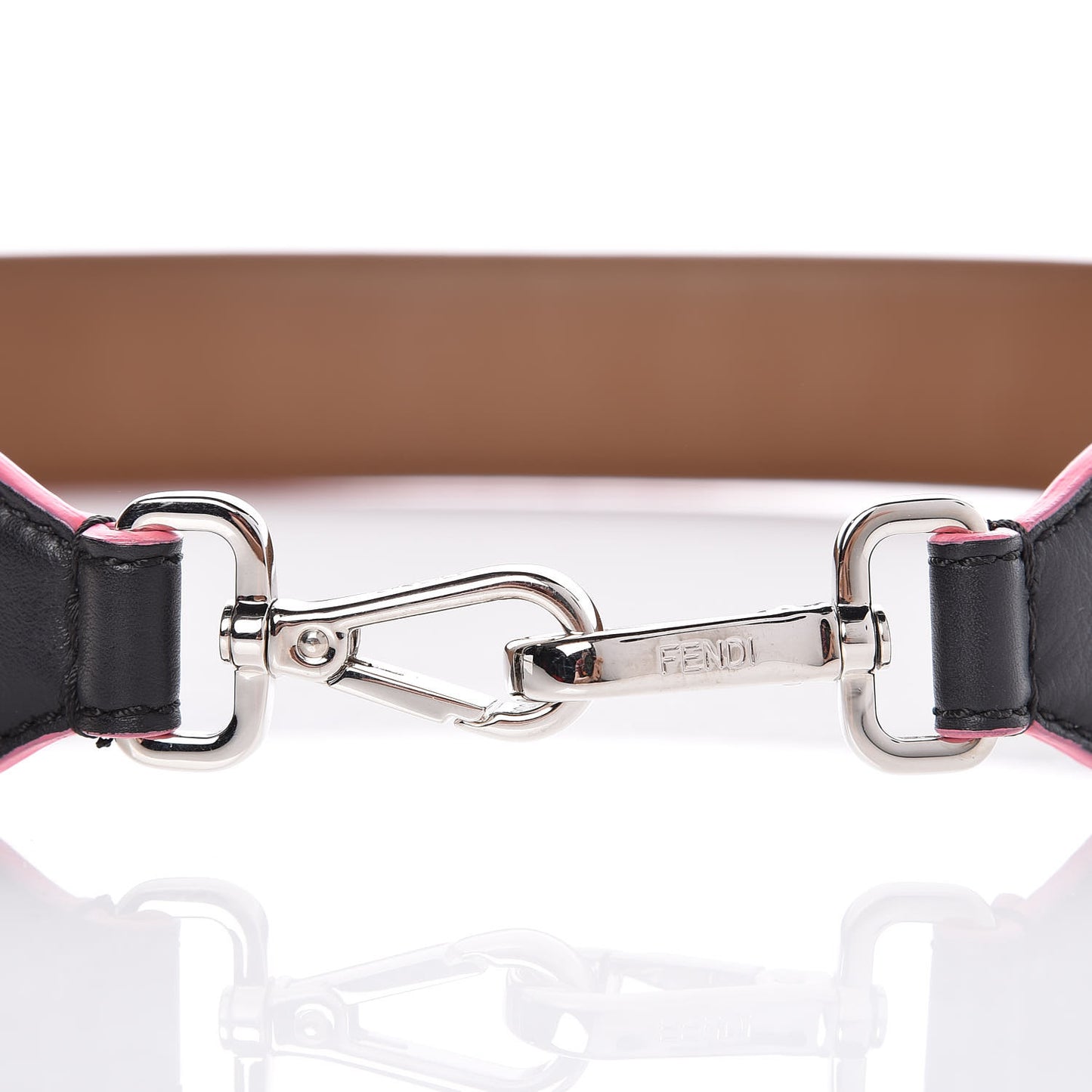 Vitello Dolce Plexiglass Bi-Color Studded Strap You Black Brownie Multicolor