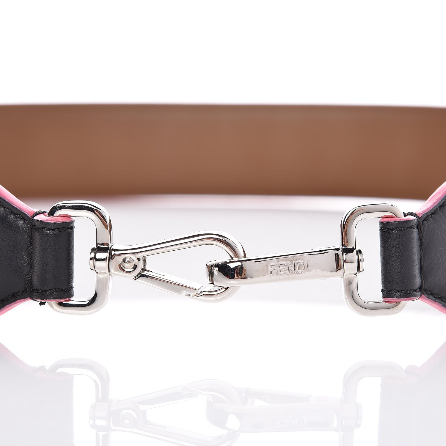 Fendi Vitello Dolce Plexiglass Bi-Color Studded Strap You Black Brownie Multicolor 5 of 5