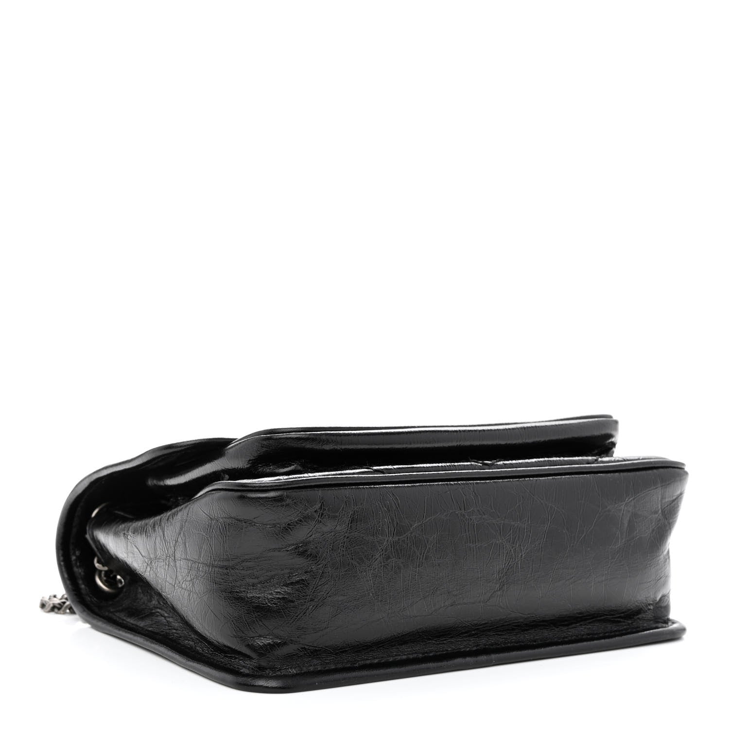 Saint Laurent Crinkled Lambskin Matelasse Monogram Baby Niki Chain Satchel Black 3 of 9