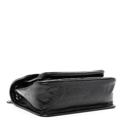Saint Laurent Crinkled Lambskin Matelasse Monogram Baby Niki Chain Satchel Black 3 of 9
