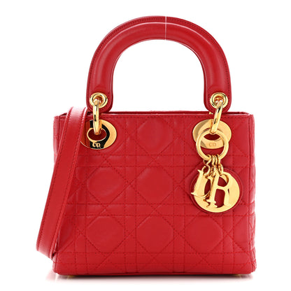 Christian Dior Lambskin Cannage Mini Lady Dior Red 1 of 10