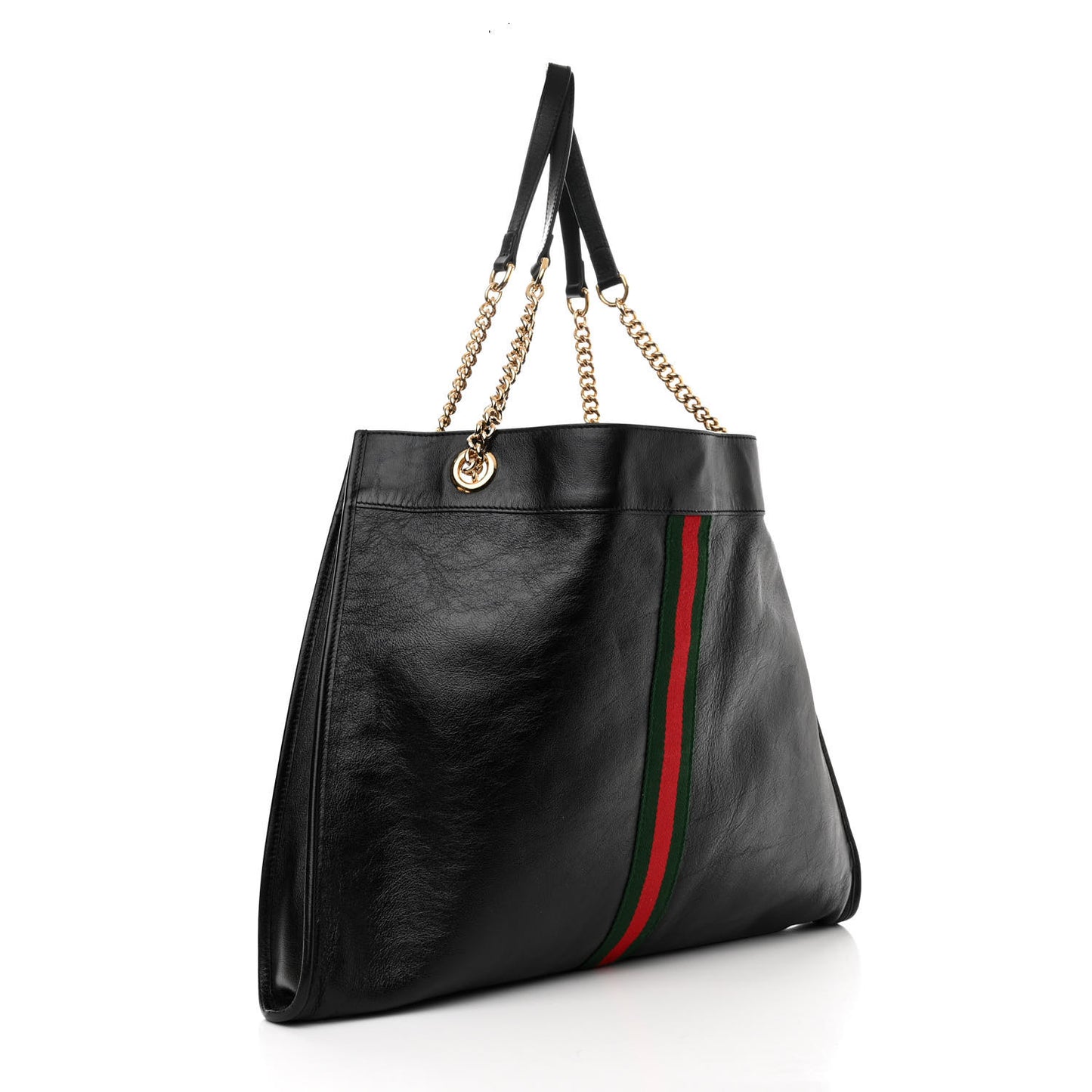 Calfskin Maxi Rajah Chain Tote Black