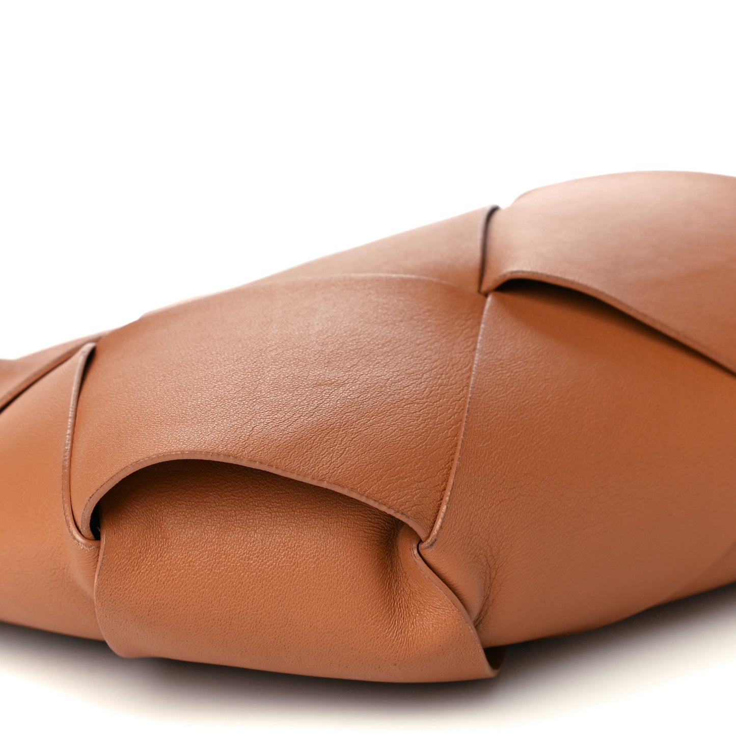 Nappa Maxi Blown Up Intrecciato Pouch Clutch Caramel