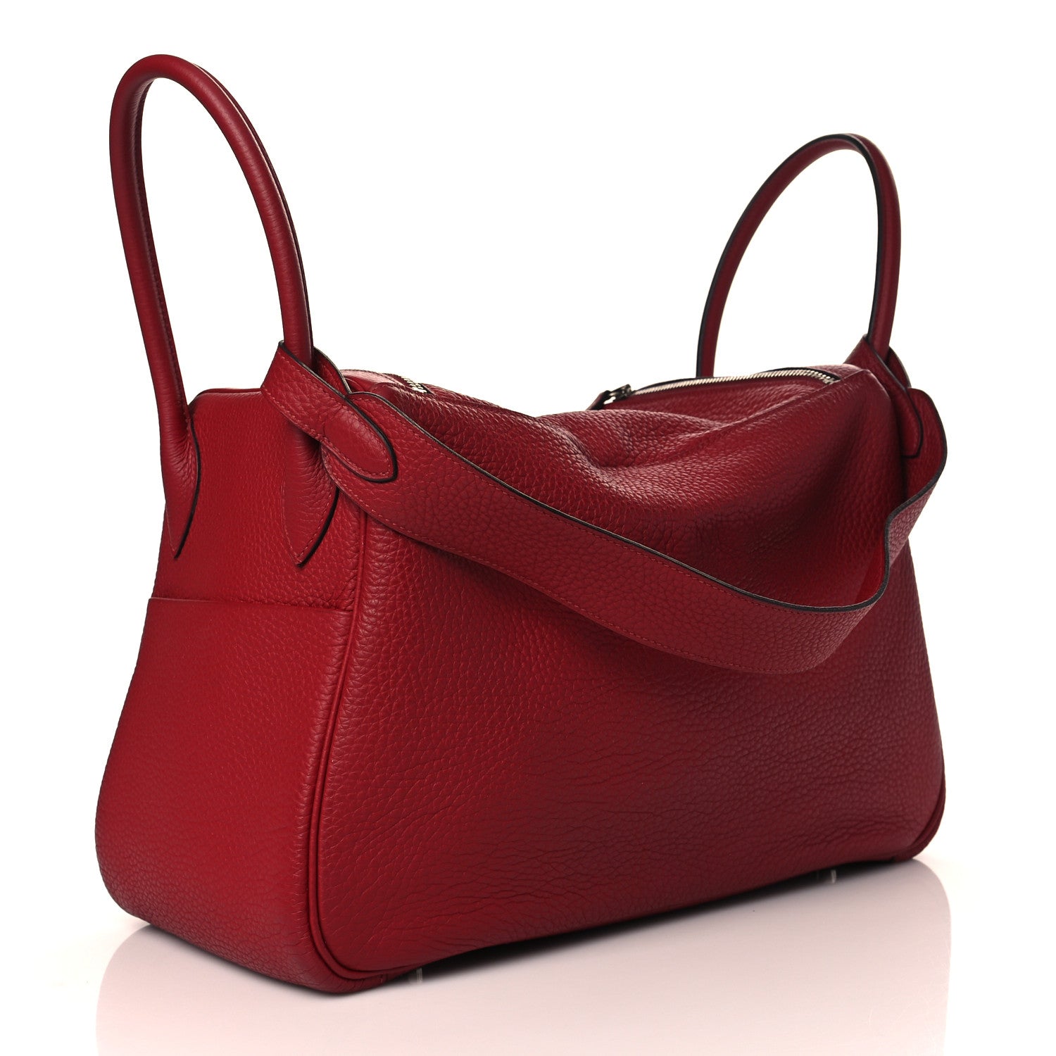 Hermes Taurillon Clemence Lindy 34 Rouge Grenat 2 of 8