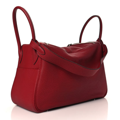 Hermes Taurillon Clemence Lindy 34 Rouge Grenat 2 of 8